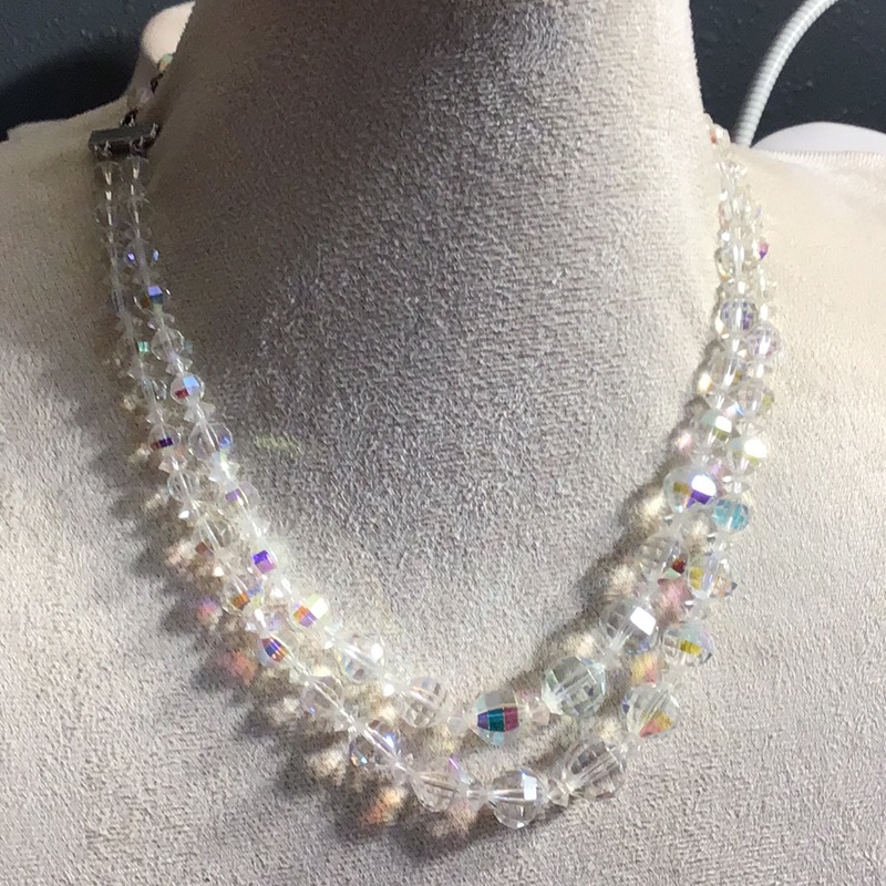 Laguna Crystal Lead Aurora Borealis Necklace